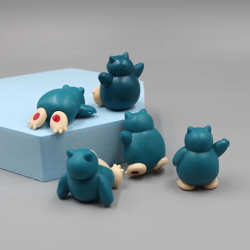 5Pcs/Lot Snorlax Mini Figure 1.8-3cm Micro Landscape Cake Decoration Kawaii Ornaments image 2