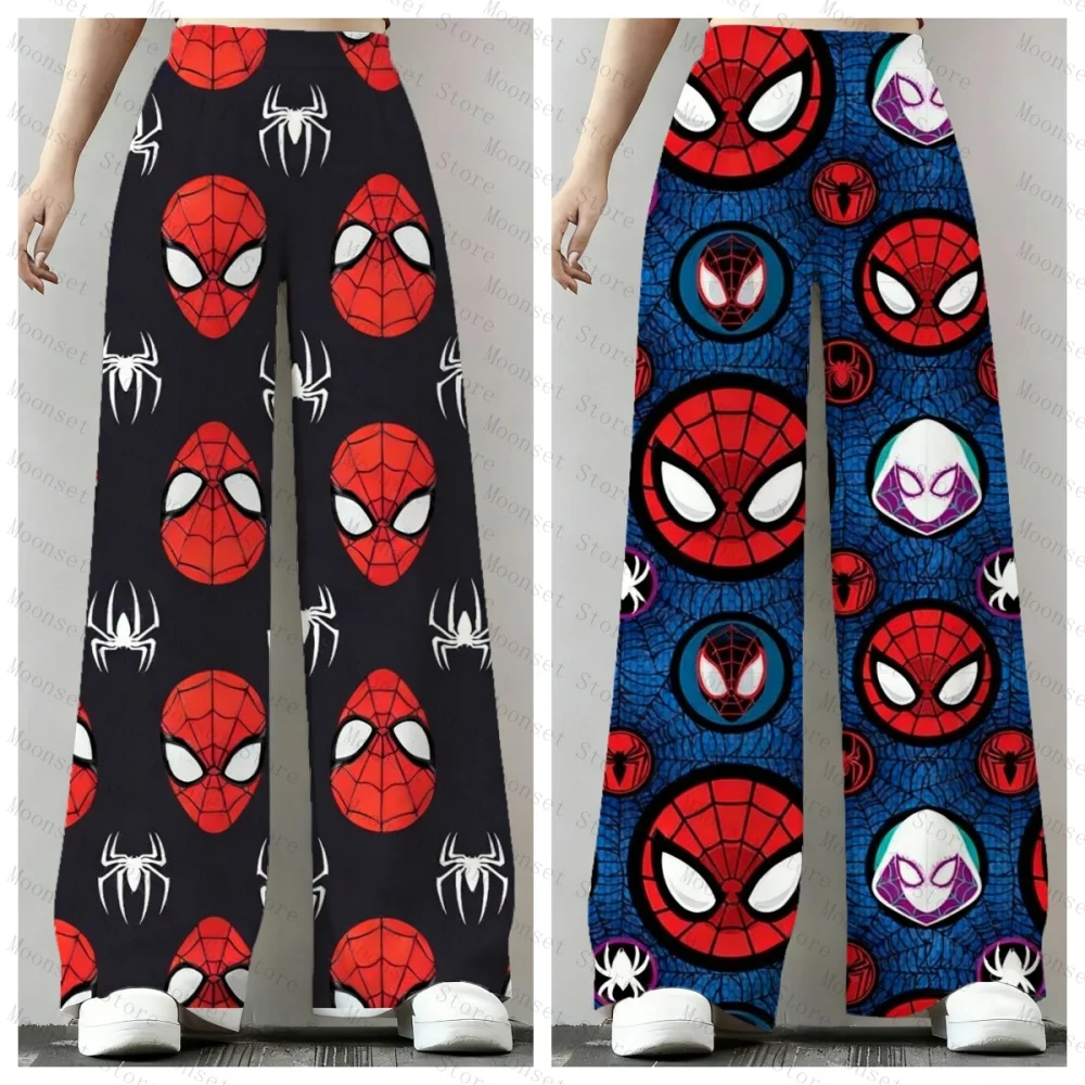 

Пижамы «Человек-паук» с 3D принтом из мультфильма, женские модные длинные брюки для девочек, мужские повседневные брюки из молочного шелка, комплект пижамных штанов