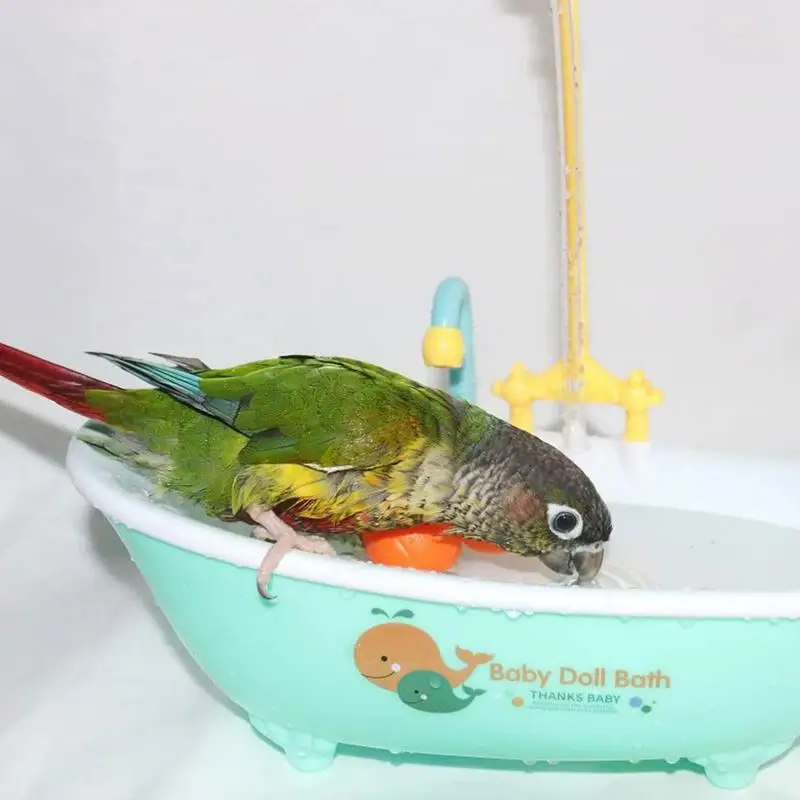 Parrot Automatic Bathtub Toy Bird Automatic Bathtub Swimming Pool Toy Multifunctional Shower Box Pet Pool Birdbath Bowl Bird