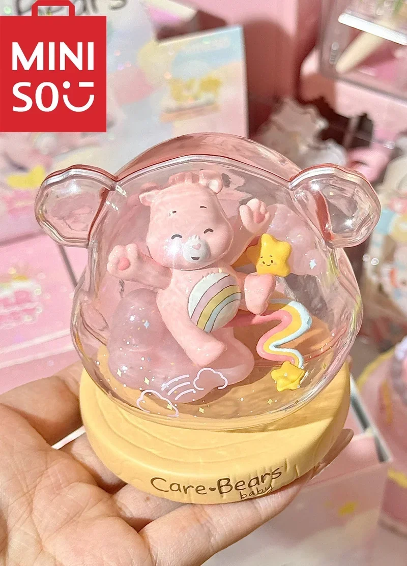 Anime Miniso Blind Box Care Bears Weather Forecast Series Blind Peripheral Figures Cartoon Decorative Tabletop Ornaments Gifts