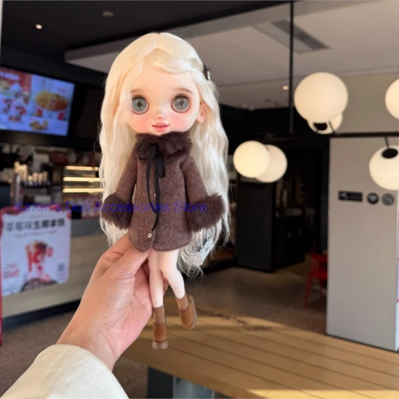 

1pcs 2026 new style coffee colored cashmere coat for Blythe(Fit for Lulu,ymy24,Ob22,24,26,zone, Jenny)