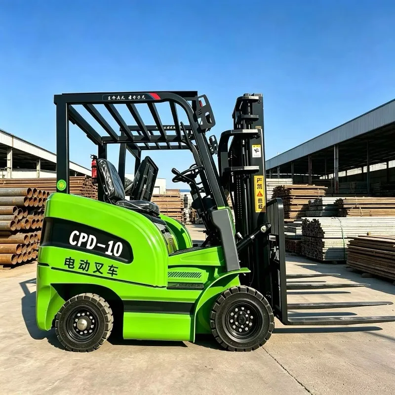 Factory Direct Lithium Battery Four-wheel Drive1 Ton Electric Forklift for Warehouse Cargo Lifting and Handling