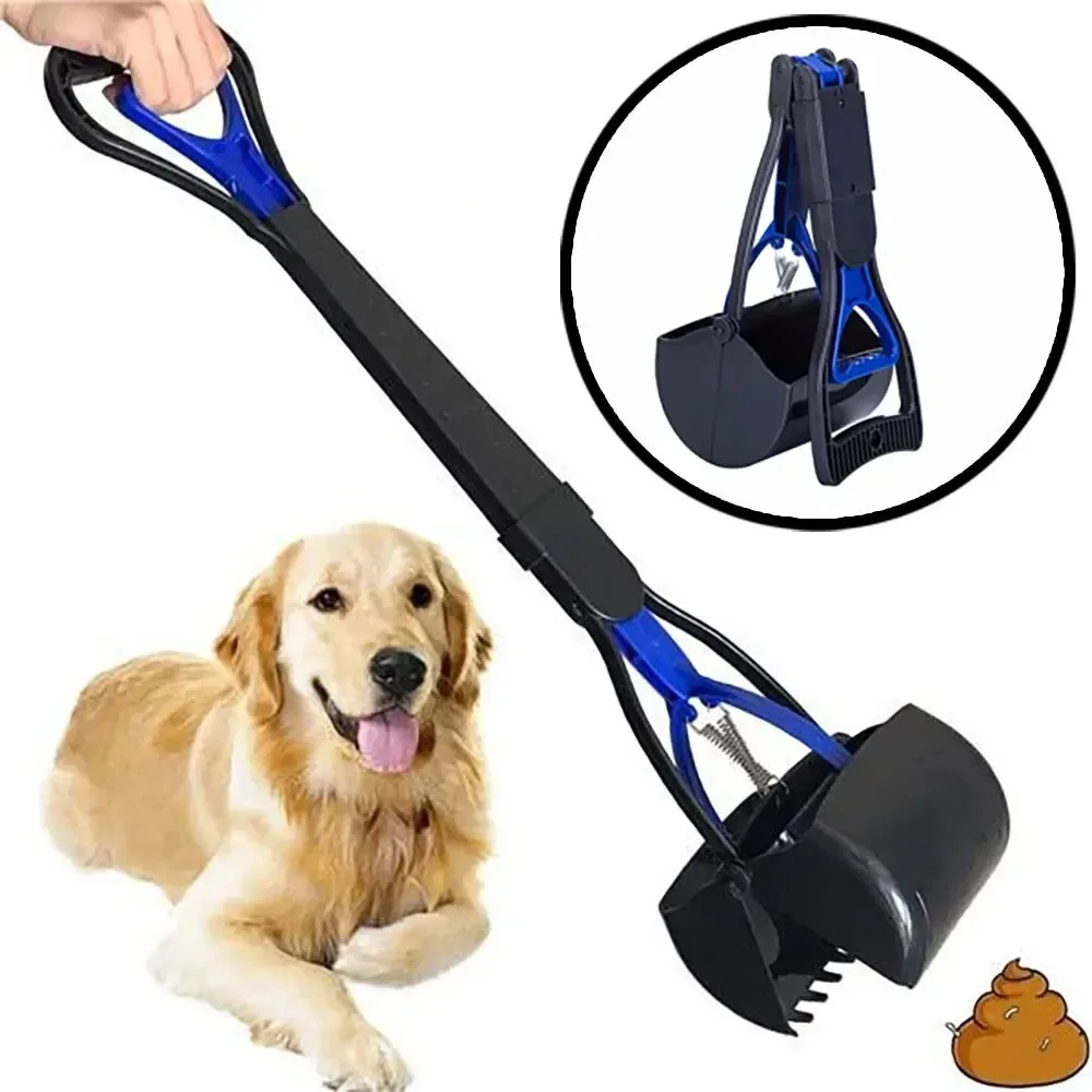 45CM Dog Pooper Scooper Pet Dog Long Handle Pet Poop Scoop Picker Excrement Collector Dogs Cats Outdoor Foldable Cleaner Tools