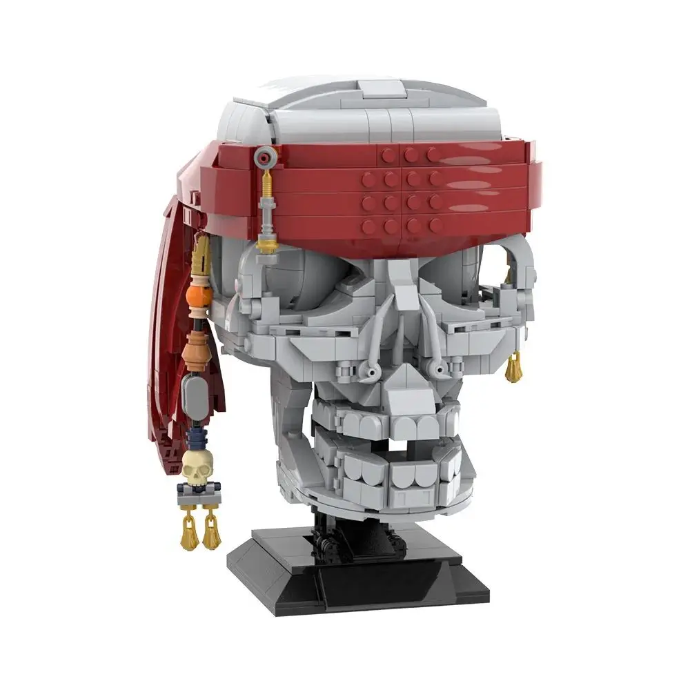 MOC Pirates of the Caribbean Cpirate Skull Building Blocks Model Gothic 3D Cpirate Skull Bricks Assembly Toys Aldult DIY Gifts