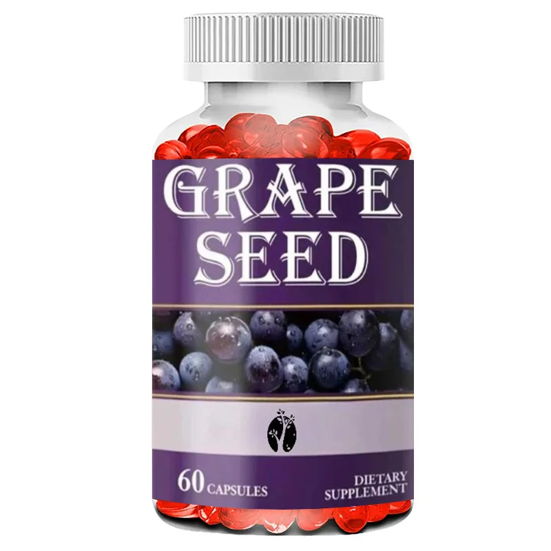 Grape Seed Extract 500mg, Antioxidant Support for Skin & Overall Wellness, Vegan, Non-GMO, Gluten-Free, 60 Capsules