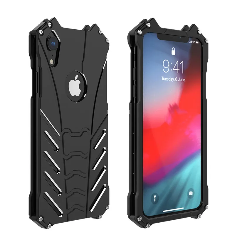 R-just Phone Case For Iphone 14 3 12 11 Pro Max Metal Aluminum Shockproof Drop-proof Cover Armor Anti-knock Shell