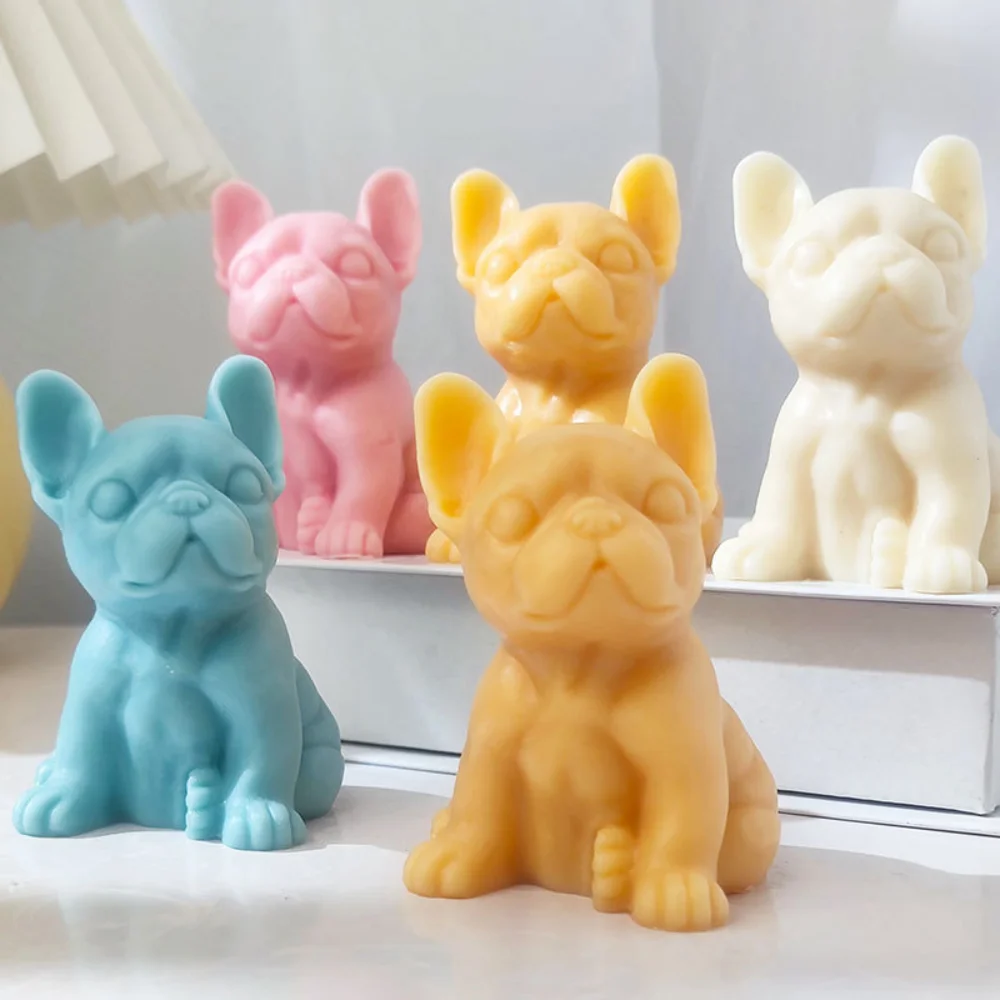 

3D Pit Bull Handmade Candle Silicone Mold DIY Handmade Soap Flip Sugar Dog Animal Candle Clay Molds Home Decor