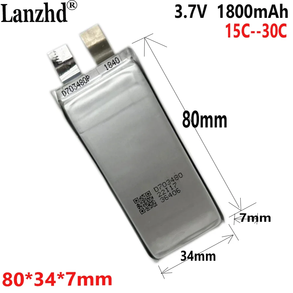 

Original 3.7V Li Polymer battery For model airplane Ship model car Scooter Sweeper toy category battery 15C 30C 1800mAh (1-12PCS