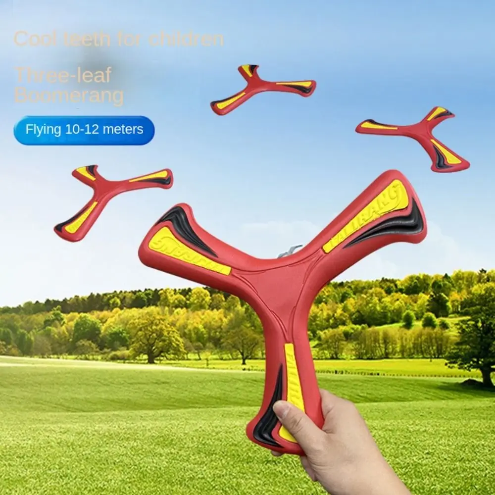 Plastic Children Boomerang Interactive Children Toy Sports Three-leaf Cross Flying Disc Soft Spinner Three-Bladed Outdoor Toys