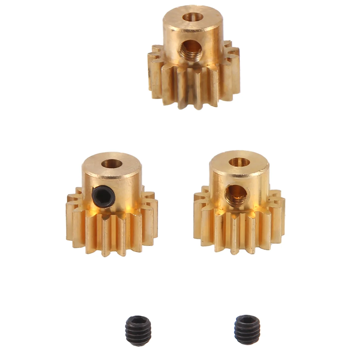 3PCS 3.175mm Shaft Brass Pinion Motor Gear 32DP 48DP 64DP M0.8 for 1/10 1/8 RC Car 3650 3660,15t