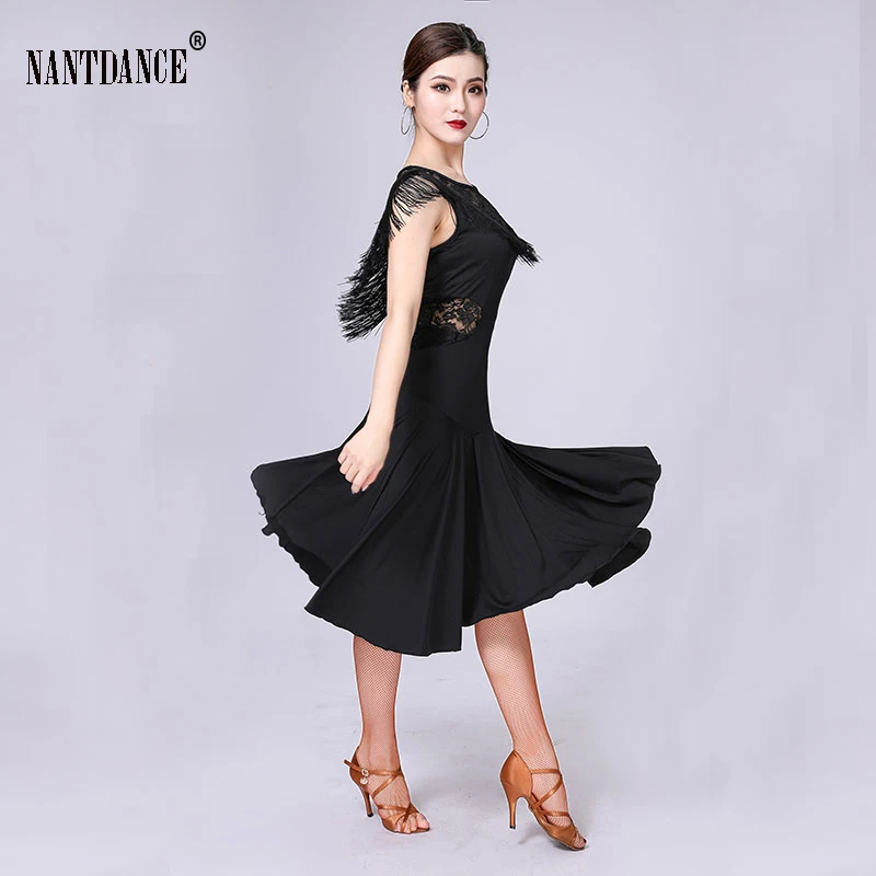 Lace Latin Dance Costumes Competition Dresses For Women Practice Clothes Chacha Tango Ballroom Training Latin Dance Dress