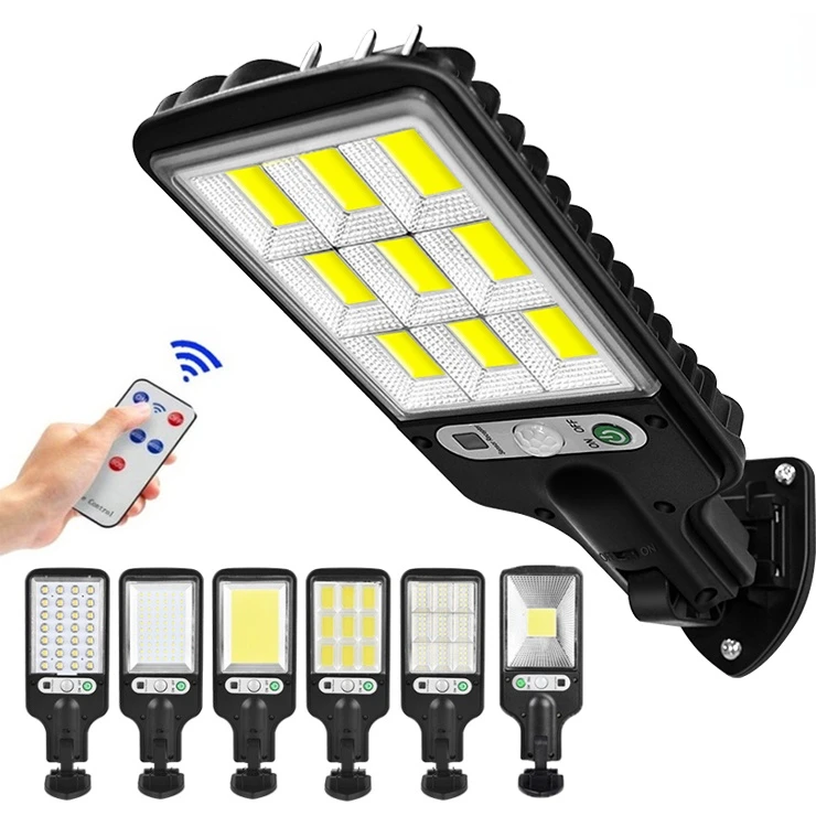 

LED Solar Street Lights COB+SMD Outdoor Solar Lamp With 3 Light Mode Waterproof Motion Sensor Security Lighting For Garden Patio