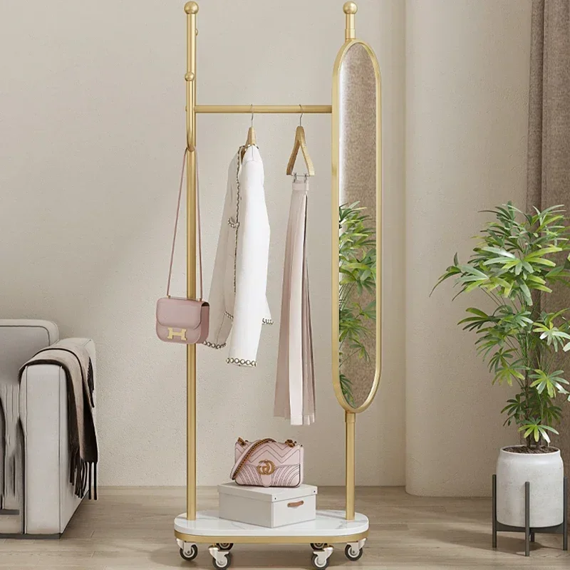 Modern Nordic Mirror Coat Rack Easy Assembly Noise Free Thickened Panel Easy Installation Load Bearing Long Lasting