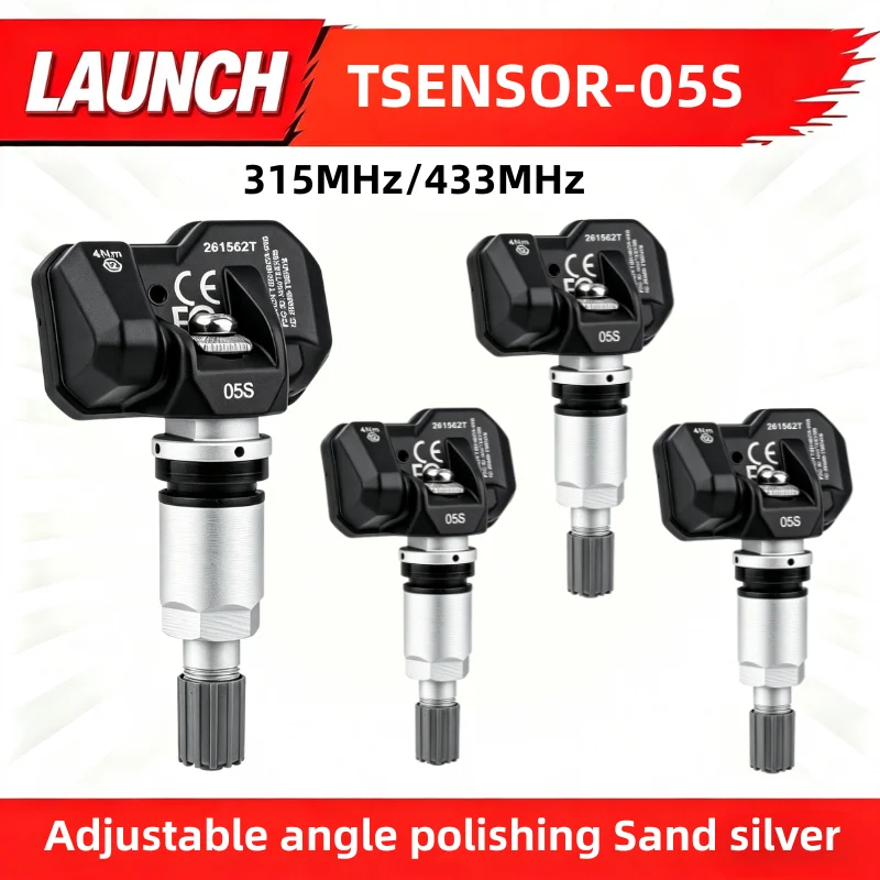LAUNCH TSENSOR-05S TPMS Sensor 315MHz/433MHz Dual Frequency Adjustable Angle Aluminum Alloy Tire Pressure Monitor Sensor