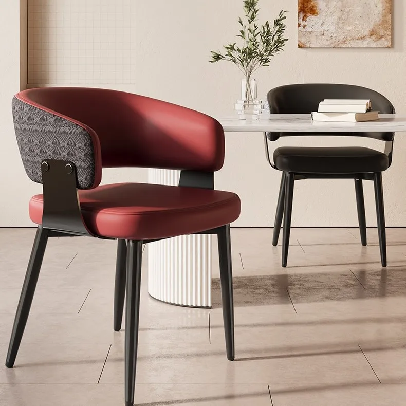 

Italian minimalist dining chair, Nordic chair, modern simple home backrest chair, light luxury dining table and chairs, Internet