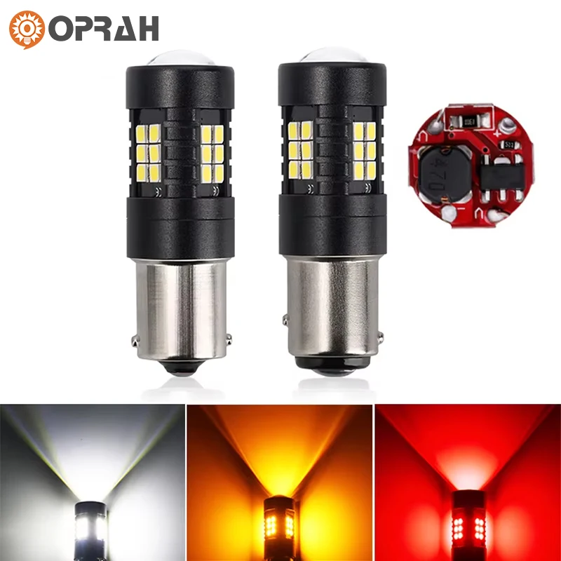 

2PCS Car Led Light BulbS 1156 BA15S 1157 P21/ 5W BAY15D T20 7443 W21/5W T25 3157 Canbus Auto Reversing Lamp Red White Amber 12V