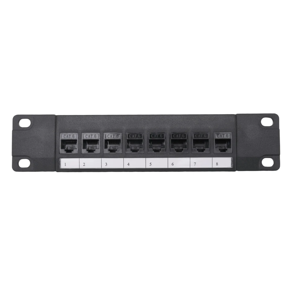 8 Port Straight-Through CAT6 Patch Panel RJ45 Network Cable Adapter Jack Ethernet Distribution Frame