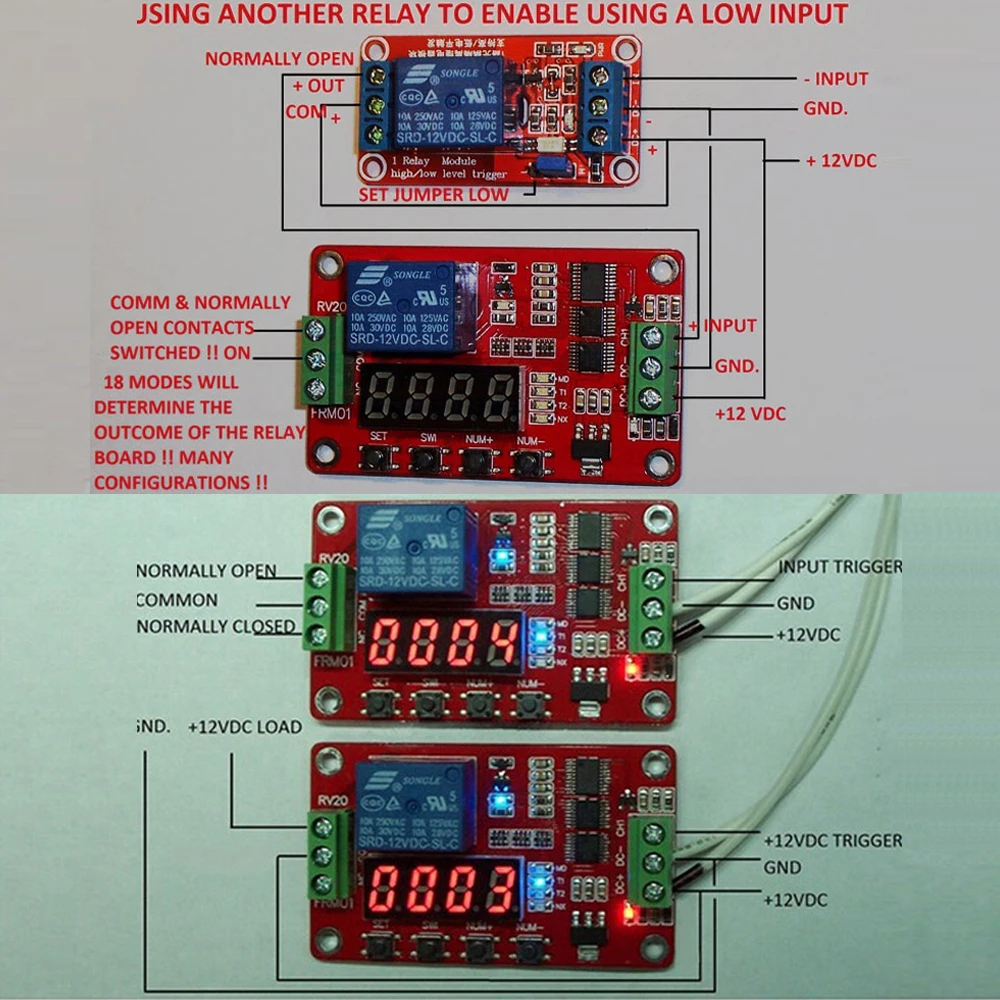 

DC 5V 12V 24V 1 Channel FRM01 Multifunction Relay Loop Delay Relay Cycle Timer Switch Self-Locking Timing Relay