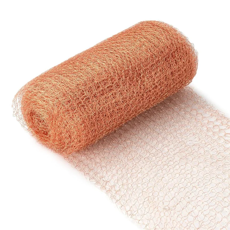 ABNO-9Pcs 12.7Cmx3meter Copper Knitted Wire Mesh Rustproof Copper Mesh Roll For Rodent Copper Mesh For Garden House Ideal DIY