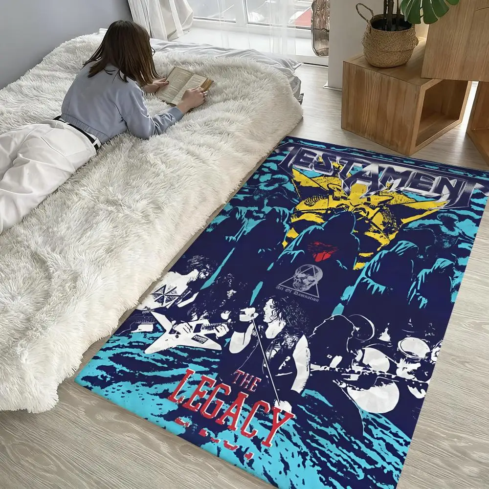 

T-Testament cool Rock Band Floor Mat Soft Thickened Non-Slip Door Mat for Living Room Home Decor Flannel Rugs