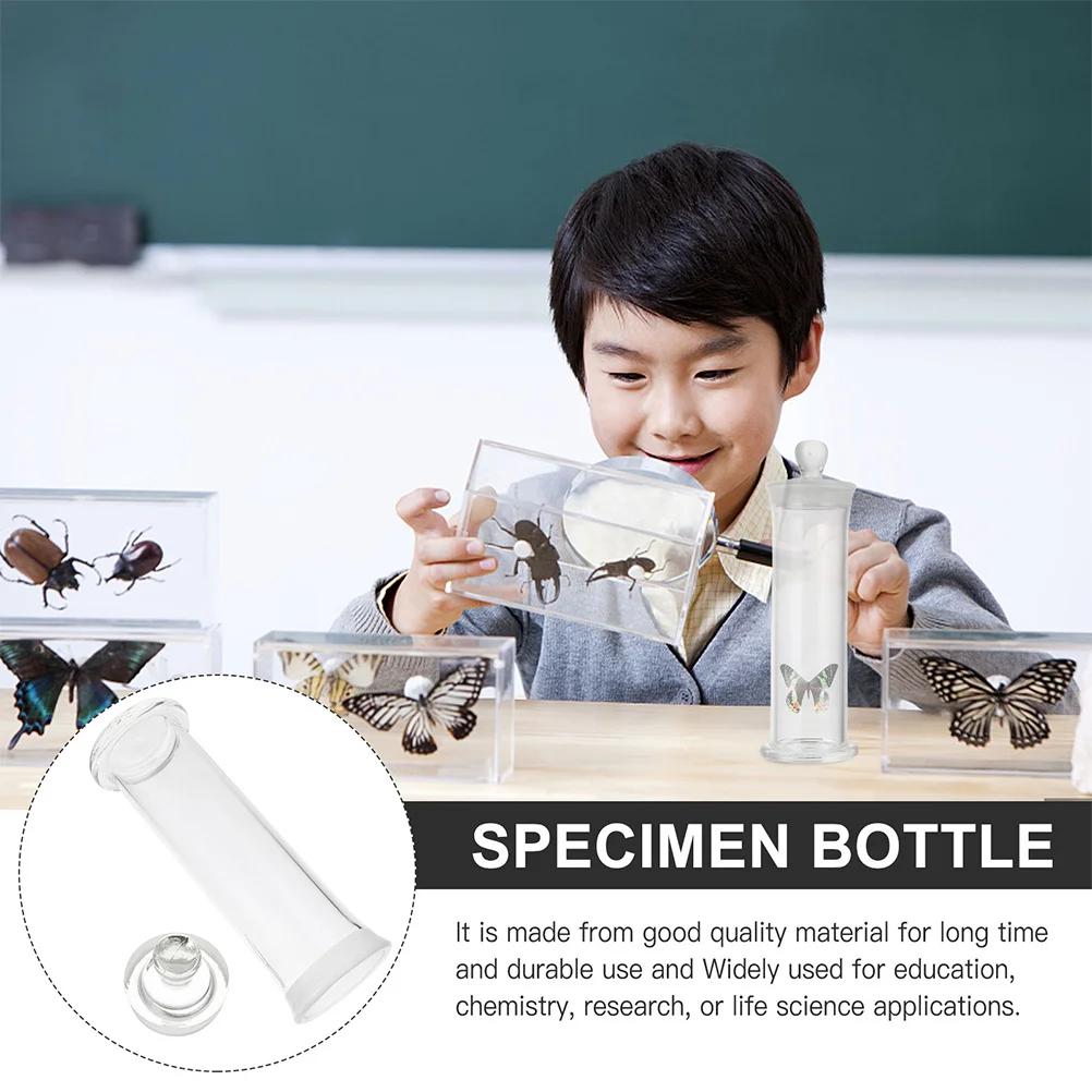 

2Pcs Clear Thickened Heat Resistant Bottle Borosilicate Glass Sample Vial for Laboratory Research Chemistry Class