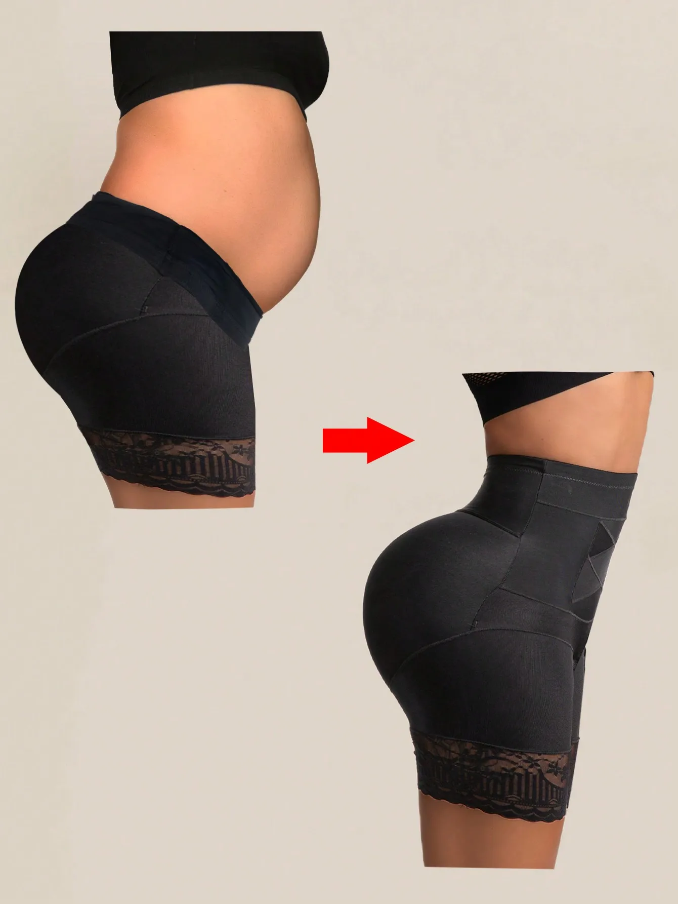 

Single-piece seamless high-waist women shapewear panty, featured with effective tummy compression and hip lifting function, soft stretch fabric fits closely under daily outfits, comfortable shaping underwear for body contour optimization in all casual
