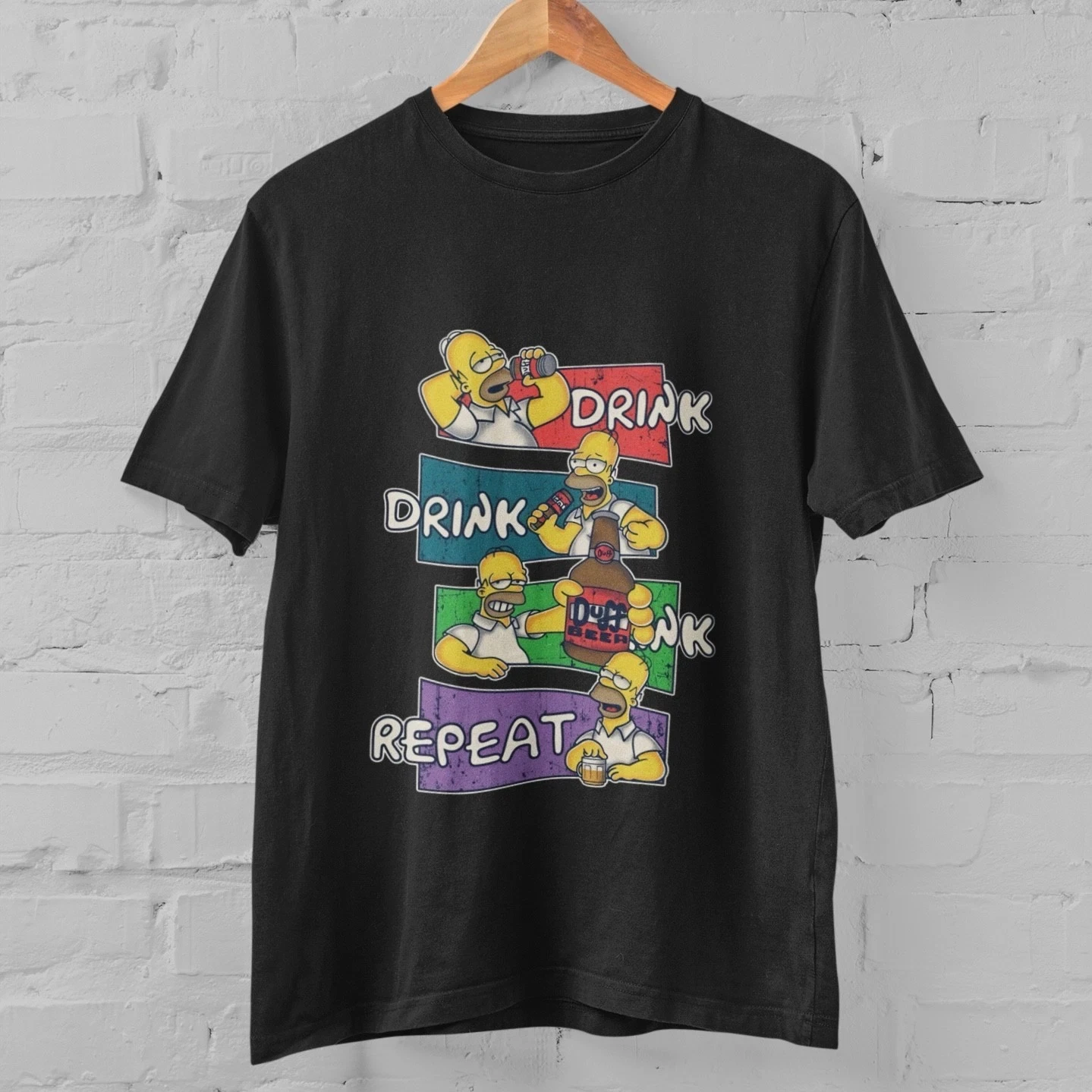 تي شيرت هومر سيمبسون مضحك برسومات البيرة تي شيرت شرب كر داف ريترو كارتون توب