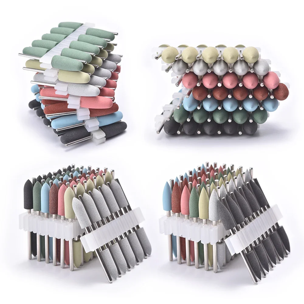 10pcs Rubber Nail Drill Bit Set Milling Cutter Nail Buffer Polisher Grinder Cuticle Clean Manicure Pedicure Accessories Tool