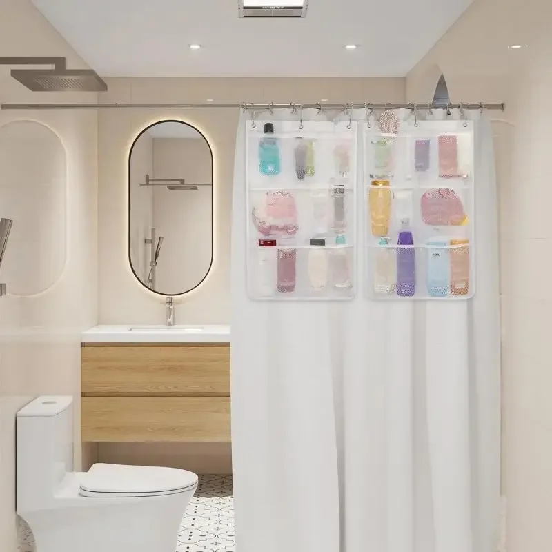 Bathroom Mesh Shower Storage Rack Hanging Toilet Storage Mesh Bag Mesh Bathroom Items Sorting Storage Hanging Bag