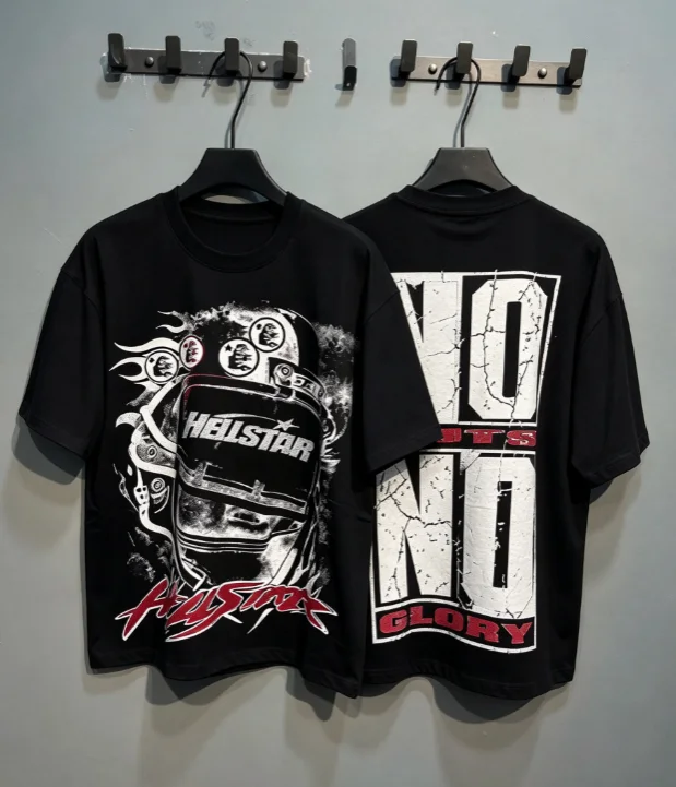 2026 New Best-Seller Trending Racing Helmet Graphic Oversized Short Sleeve T-Shirt Streetwear Enthusiasts Daily Wear Item