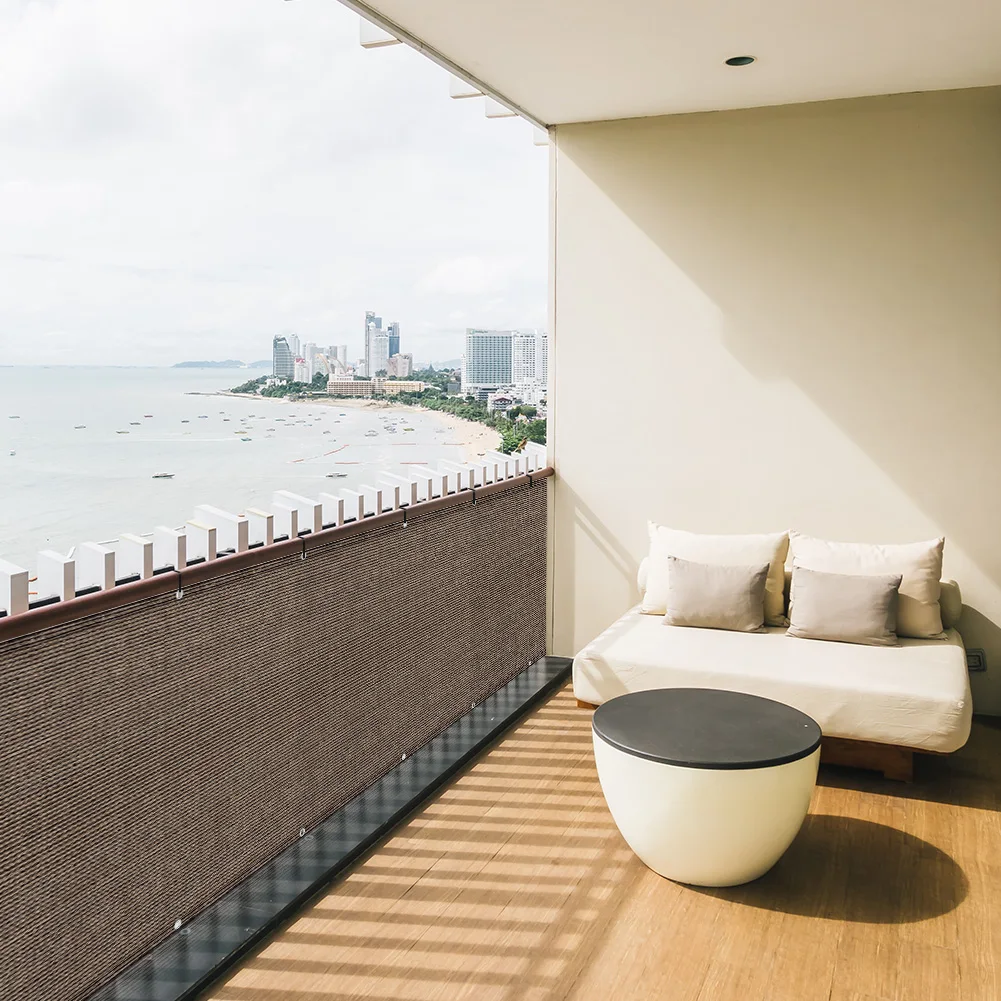 Picture 6: 95% Privacy Screen Netting Anti-UV Privacy Screen for Outdoor Back Yard (Coffee)