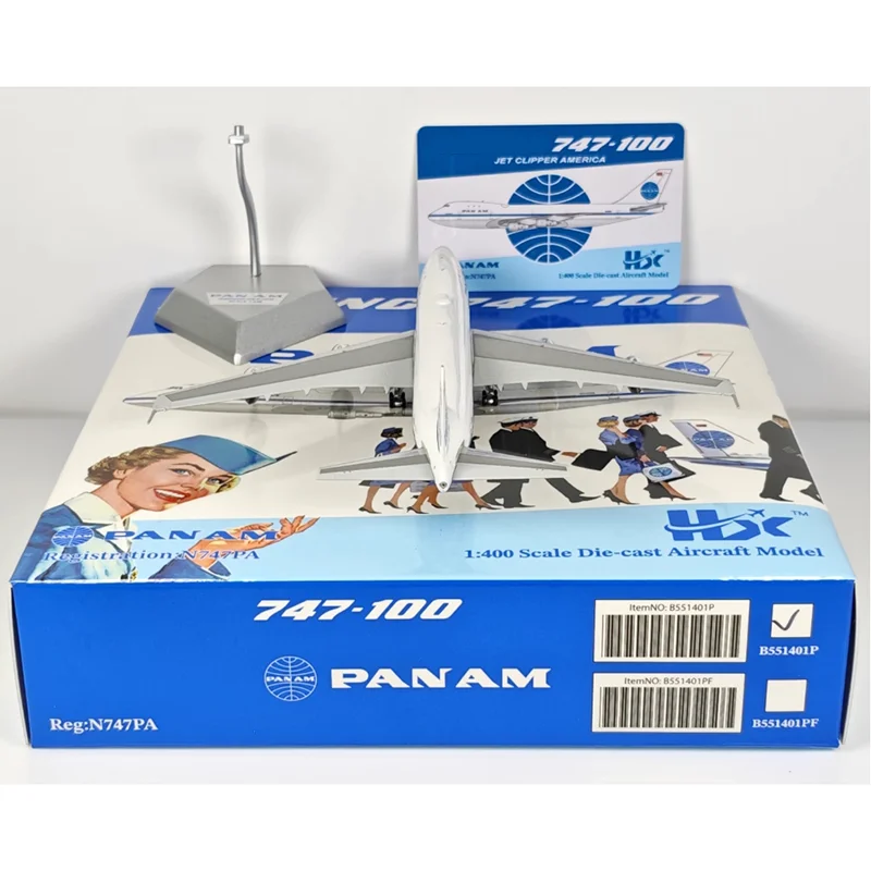 HX Diecast 1/400 Scale Pan Am B747-100 N735PA N732PA N733PA Alloy Aircraft Model Collectible Toy Ornament Decoration
