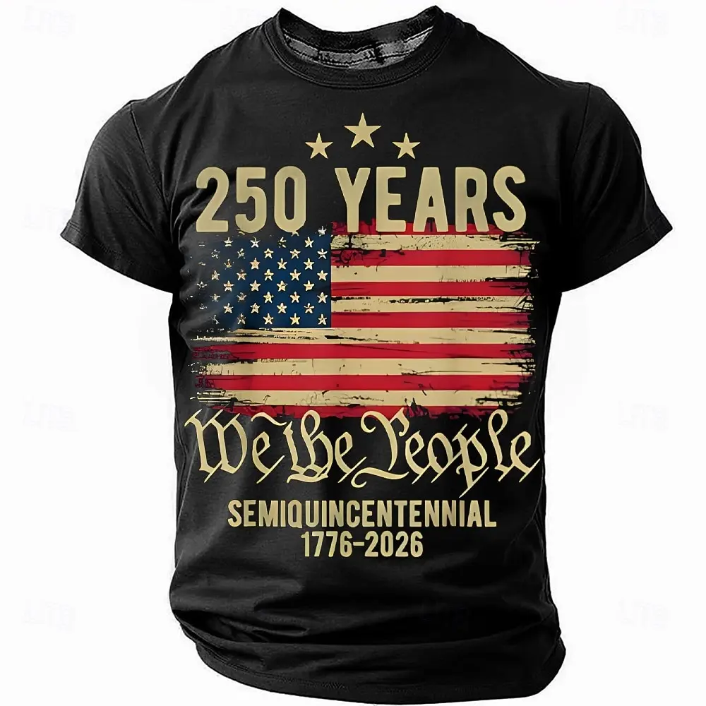 The 250th Anniversary American Bald Eagle Flag with a 250-year history, 1776 - 2026, men's, women's, and children's T-shirts