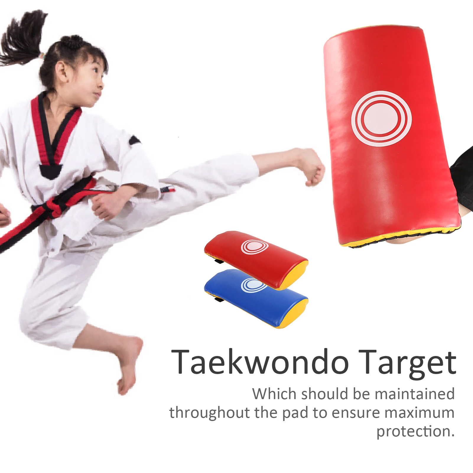 Fitness Taekwondo Kick Pad Punching Bag Boxing Mat Sandbag PU Leather Training Equipment Muay Thai Foot Target Strike Shield