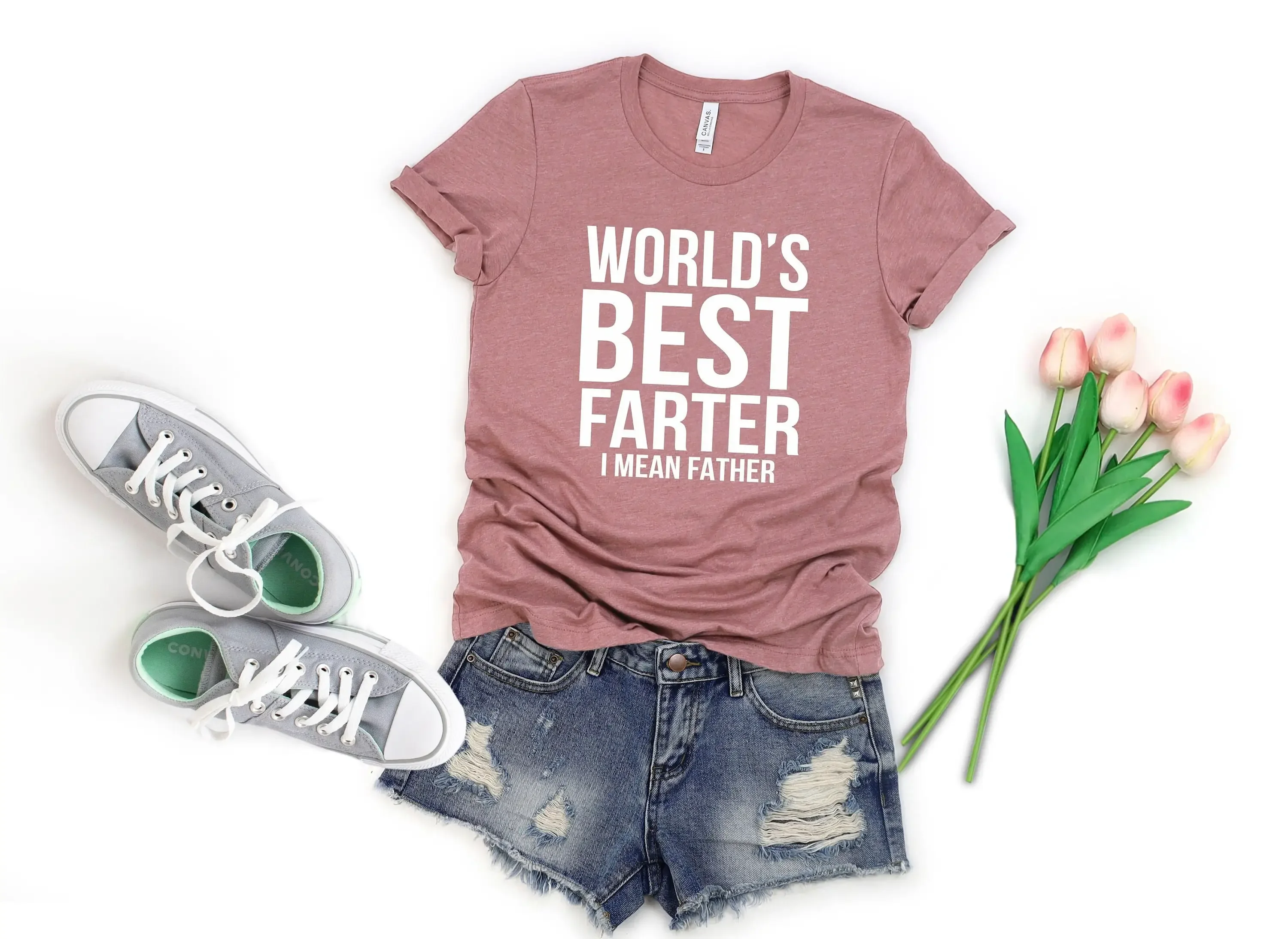 Funny Dad T Shirt Birthday For Father Humor Farter World'S Best I Mean