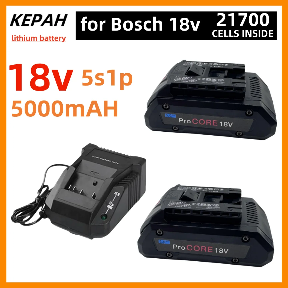 For Bosch 18V 21700 cordless tools BAT609 BAT618 GBA18V high power 5C power cell 18V 5S1P 5000AH  ProCORE replacement battery