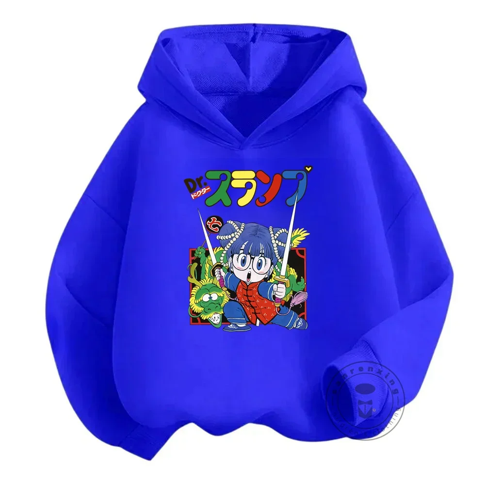 New Fall 2024 Anime Dr.Slump Arale Angel Wings Cute Cartoon Kids Hoodies Baby Boys Girls Sweatshirts Children Pullover Clothes