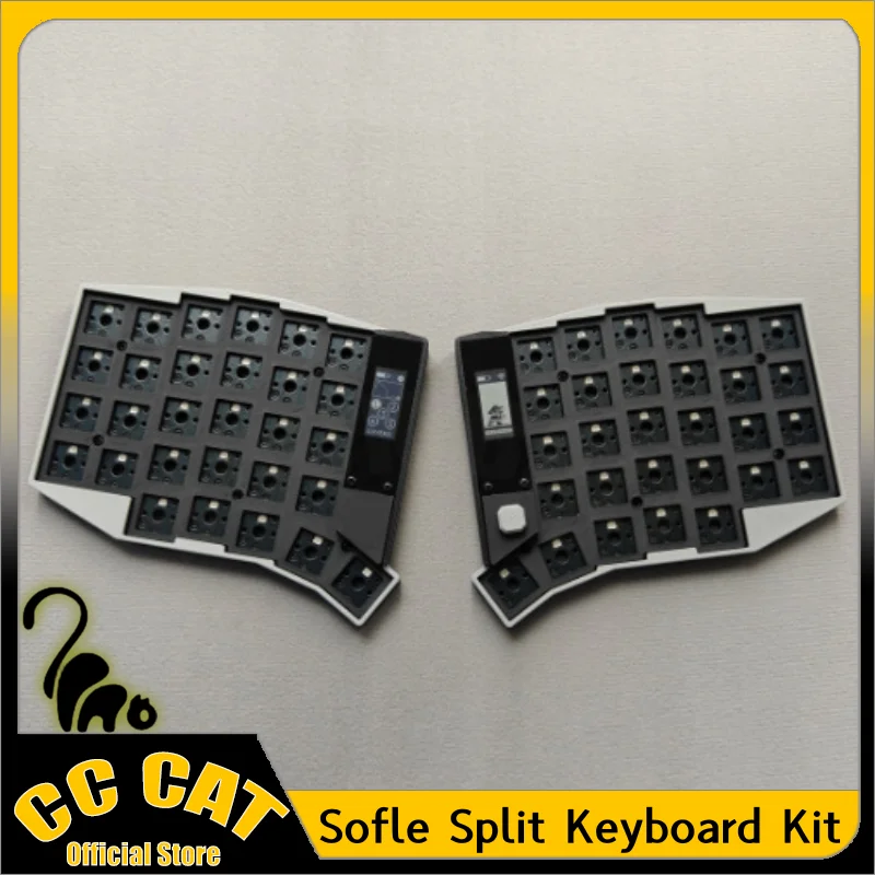 Sofle Low Profile Split Keyboard Kit With Screen Dual Mode Bluetooth Wireless ZMK Scheme Gaming Keyboard  RGB PC Gamer Custom