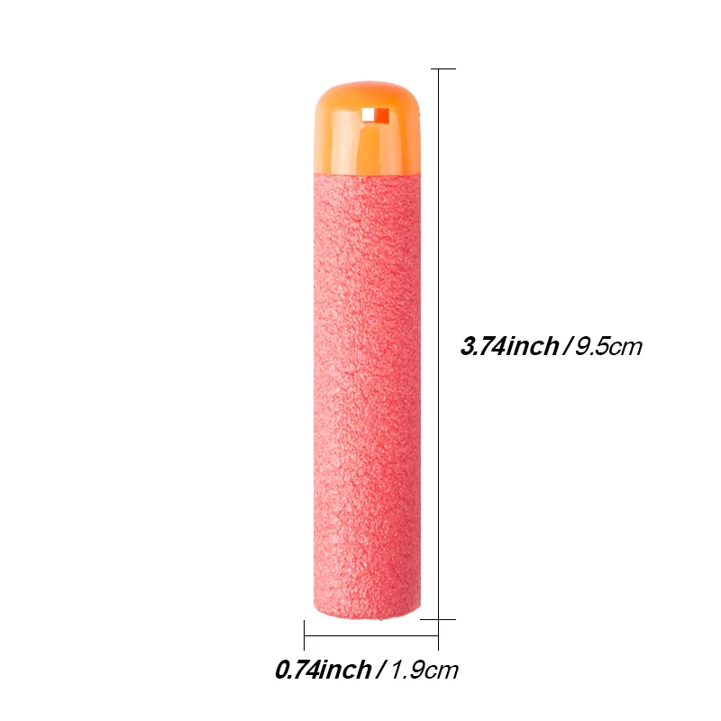 30Pcs Mega for Nerf 9.5cm Red Sniper Rifle Darts Bullets Mega Foam Refill Darts Big Hole Head Bullets for N-Strike Mega Series