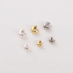 14K Gold/Platinum/Silver Plated Open Crimp Beads Covers Crimp End Beads Stopper Supplies For DIY Jewelry Making Accessories