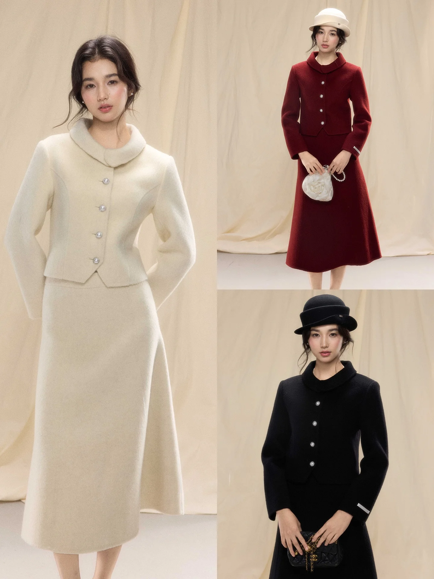 

Комплект из шерстяного пальто и юбки из волоса яка от Er Yang Design: модный зимний наряд во французском стиле для женщин