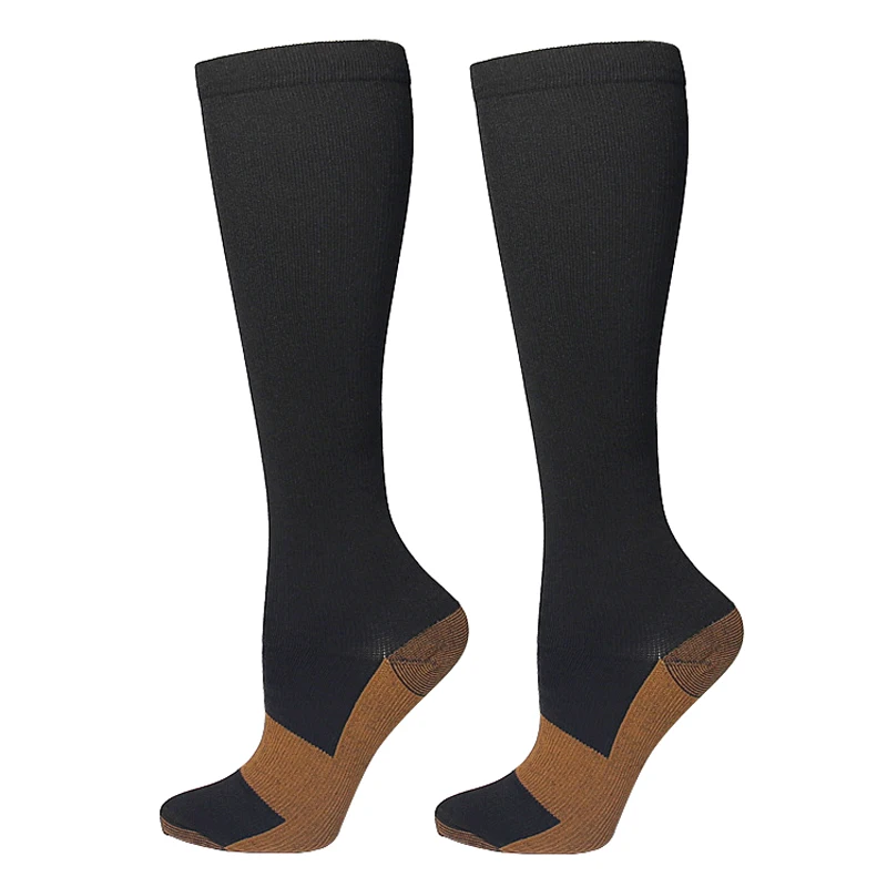 6 Paar Kupferionen-Sport-Kompressionssocken für Männer und Frauen, einfarbige Kompressions-Drucksocken für Radfahren, Fußball, Basketball – Detail 16