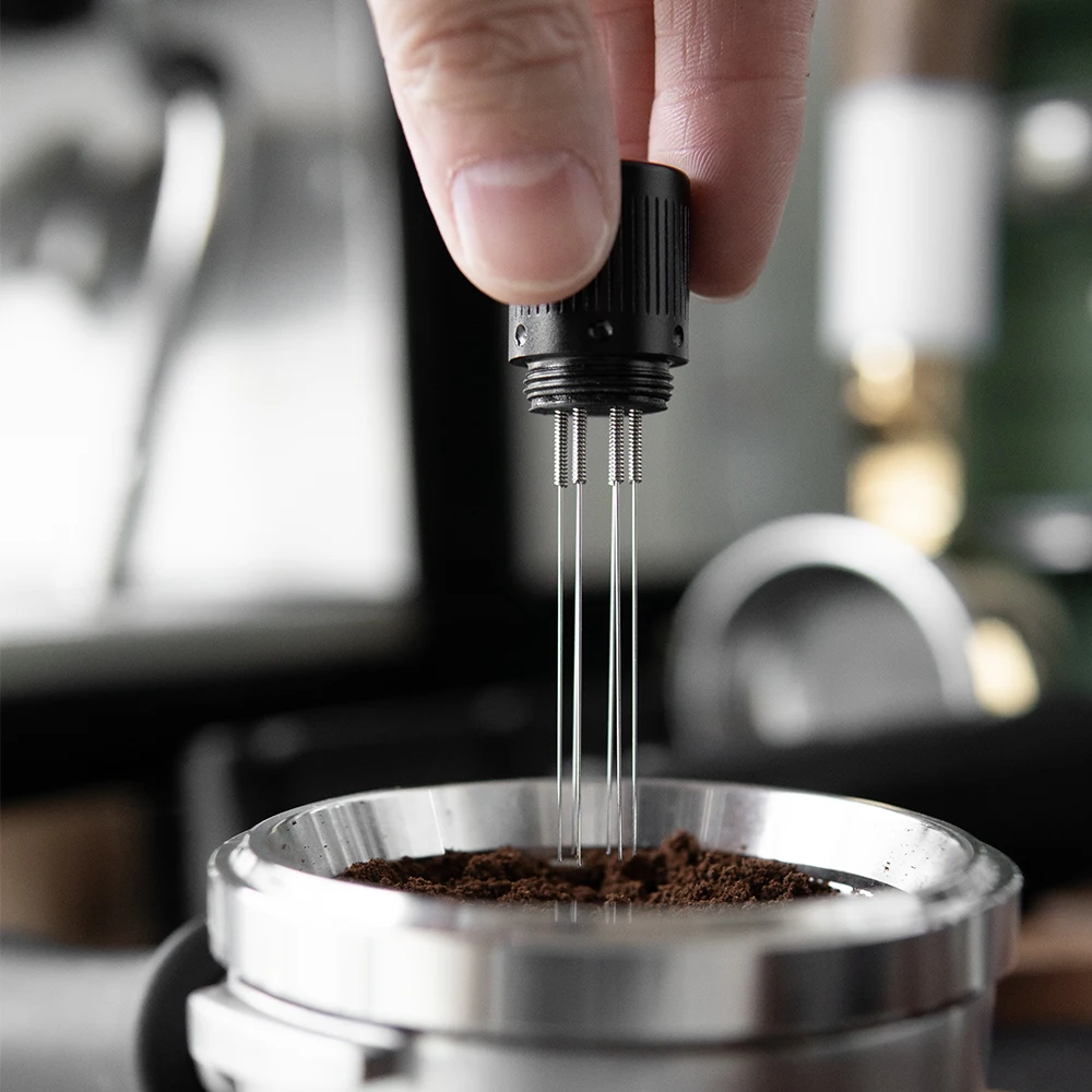 New Upgraded Espresso WDT Tool Coffee Powder Stirrer Needle Distributor Accessories For Barista,Premium Black Silver Optional
