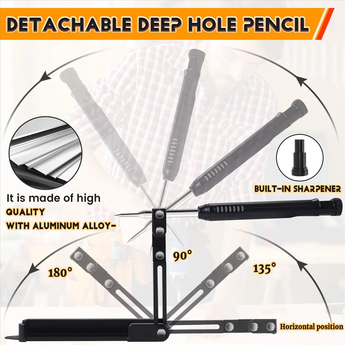 【STABLE QUALITY】Multi-Function Construction Pencil - Multi-Function Scribing Tool, DIY Woodworking Scribing Measurement Tool