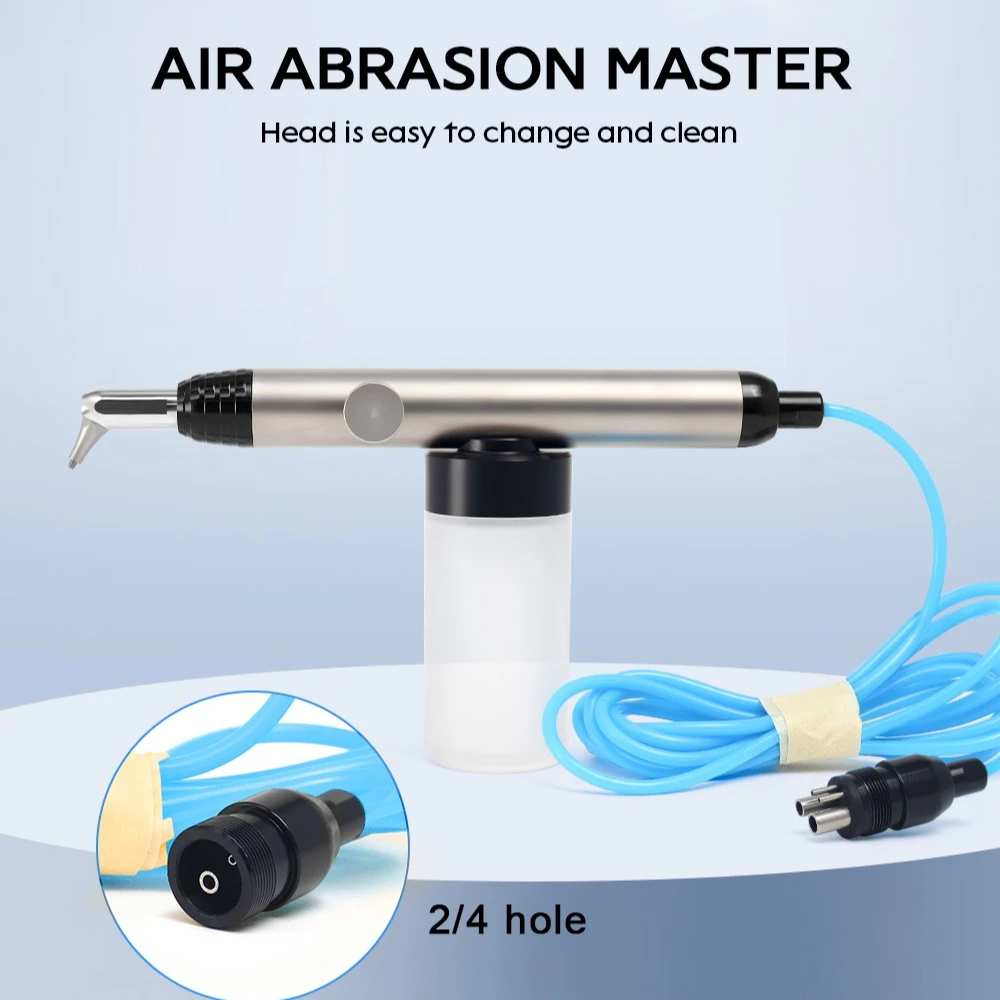 1set Air Abrasion Polisher Dental Aluminum Oxide Micro Blaster Sandblasting Kit For Teeth Whitening 2/4 Hole Options New