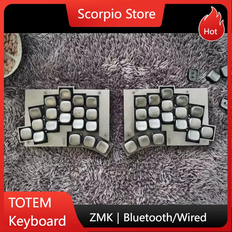 NEW TOTEM 38key Low Profile Split Keyboard Custom Hot Plug ZMK Bluetooth/wired Tpye-c Split Mechanical Keyboard Ergonomics Kit