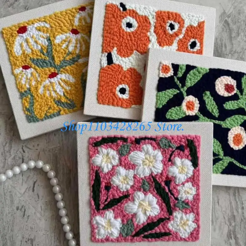 Bloemstof Schilderij Borduurknutselset Stikpakketten Beginnersvriendelijk Voor Handgemaakte Muurkunst Vrouwen Gifting Supply