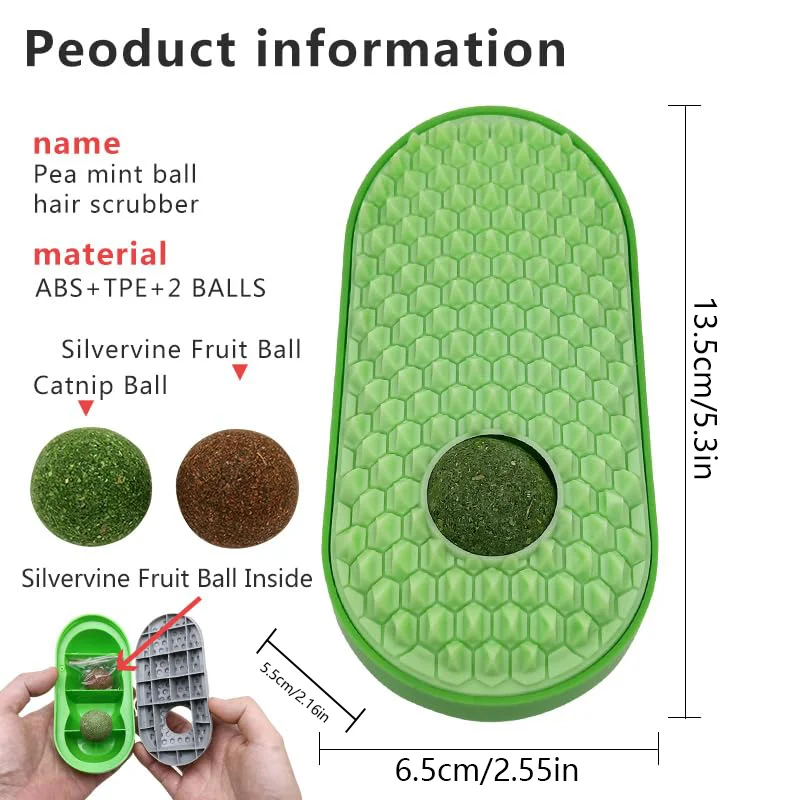 Catnip Toys Balls that Stick on Wall, Catnip Wall Balls for Cats Lick,Cat Face Scratchers, Cat self Groomer for Indoor Cats - view 2