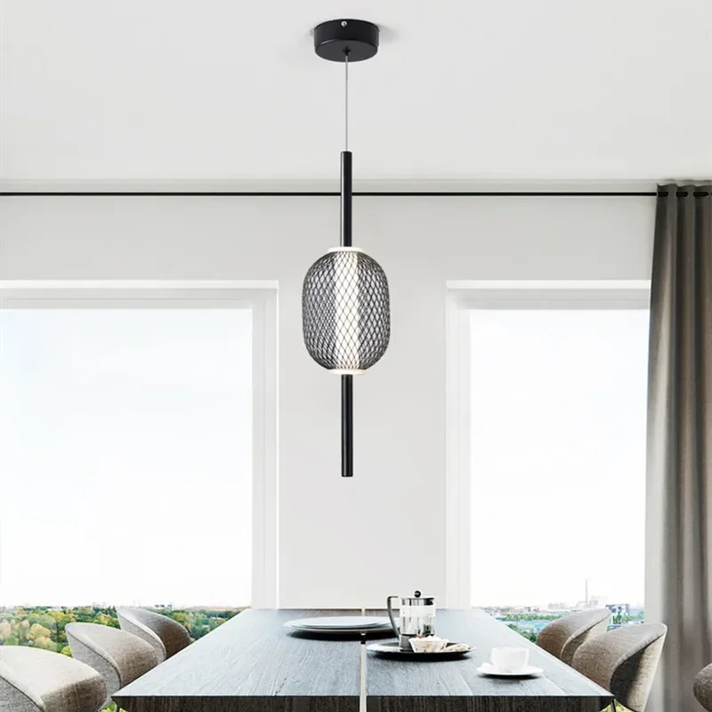 Imagem -03 - Moderno Minimalista Led Pendant Light Única Cabeça Pequeno Lustre Luzes da Escada Sala de Jantar Decoração do Café Lâmpadas Penduradas Designer