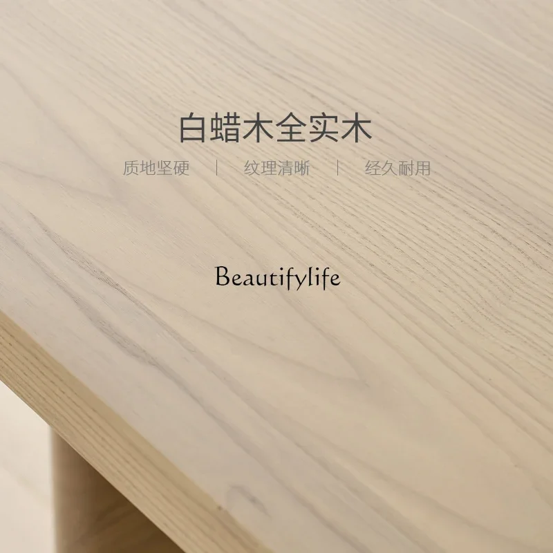 FG-Retro wabi-sabi style all-solid wood dining table, modern simple ash wood dining table